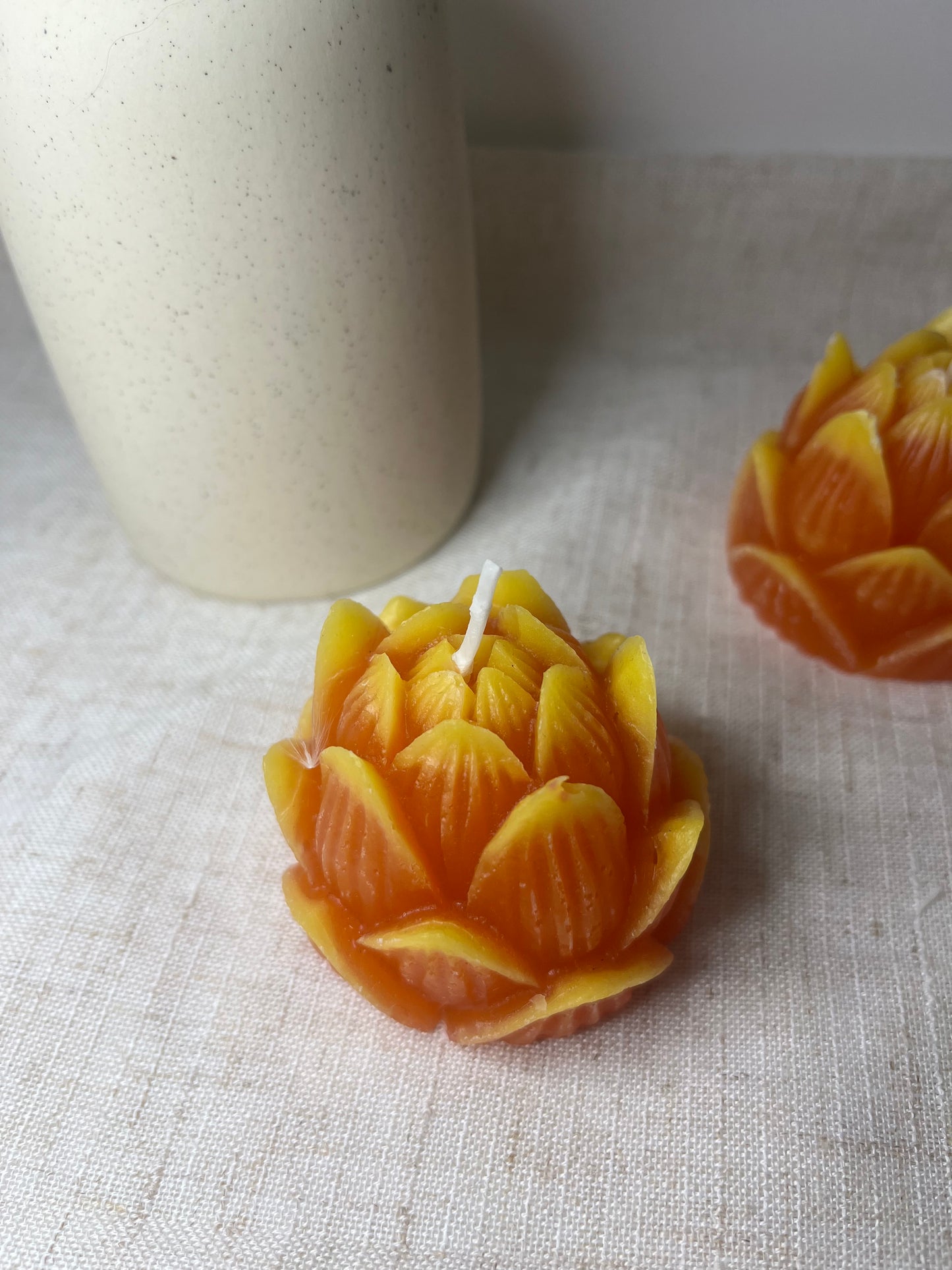 Lotusblüte orange-gelb