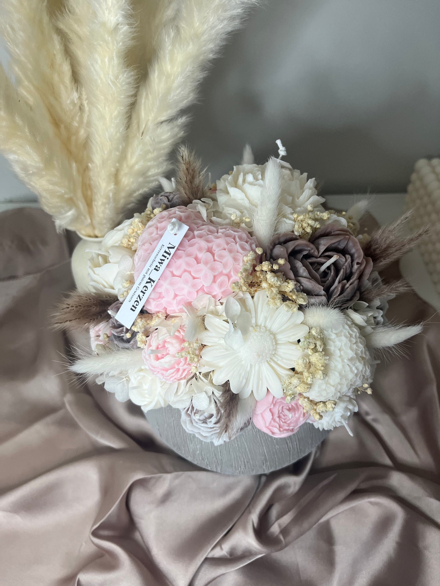 Blumenstrauss rosa beige gross