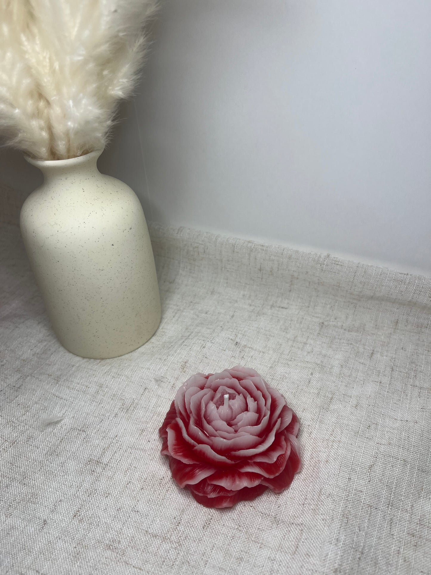 Lotusblüte/Pfingstrose rot-weiss