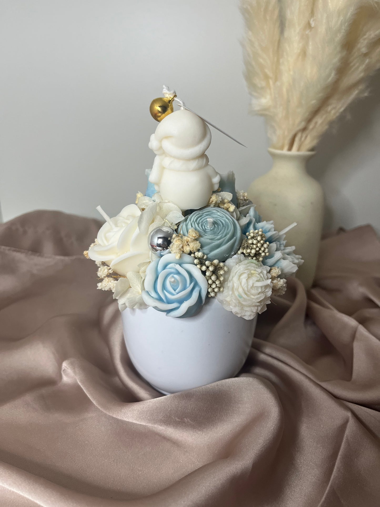 Blumenstrauss Schneemann blau