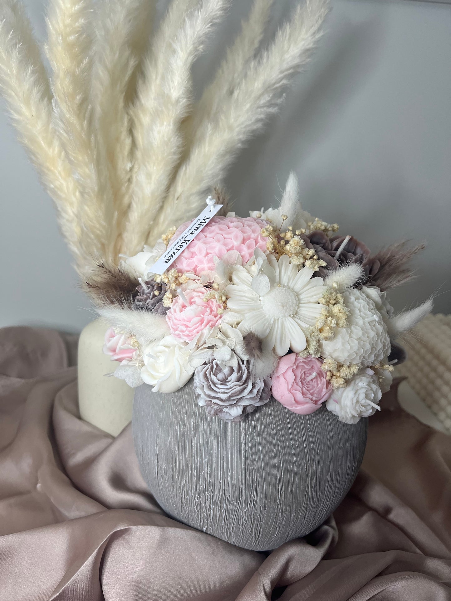 Blumenstrauss rosa beige gross