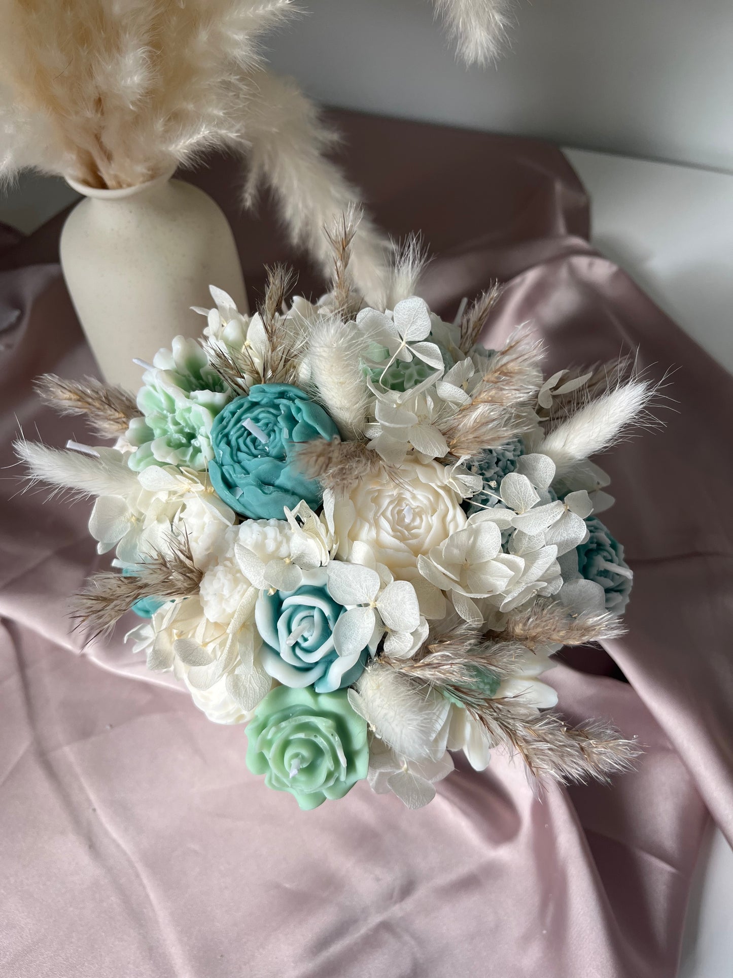 Blumenstrauss petrol mint mittel