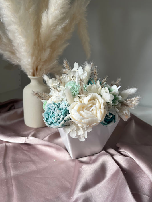 Blumenstrauss petrol mint mittel