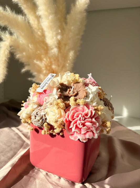 Blumenstrauss rosa beige