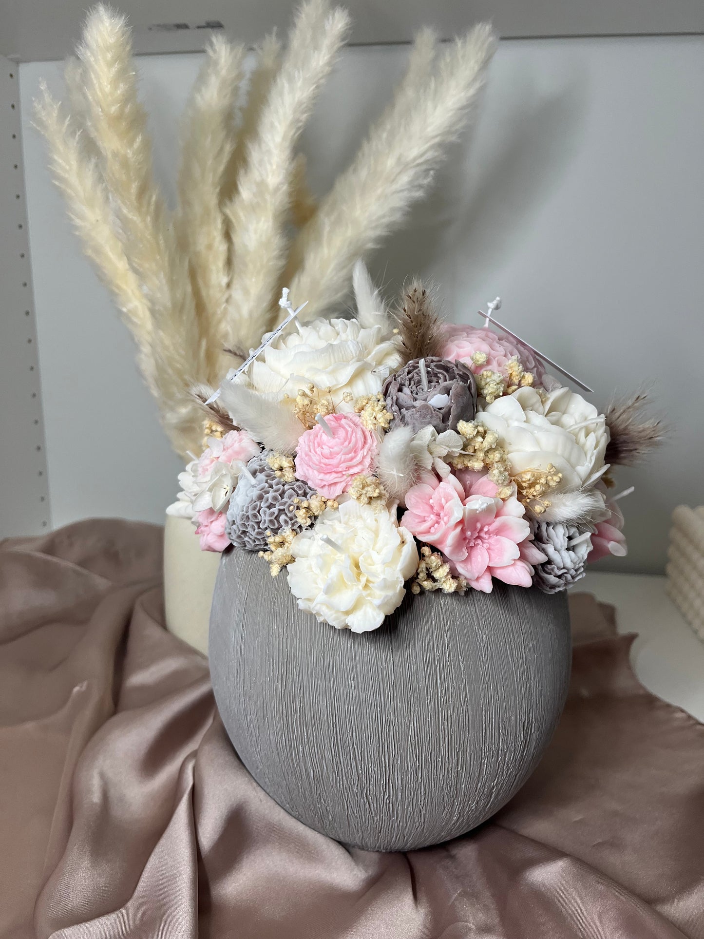 Blumenstrauss rosa beige gross