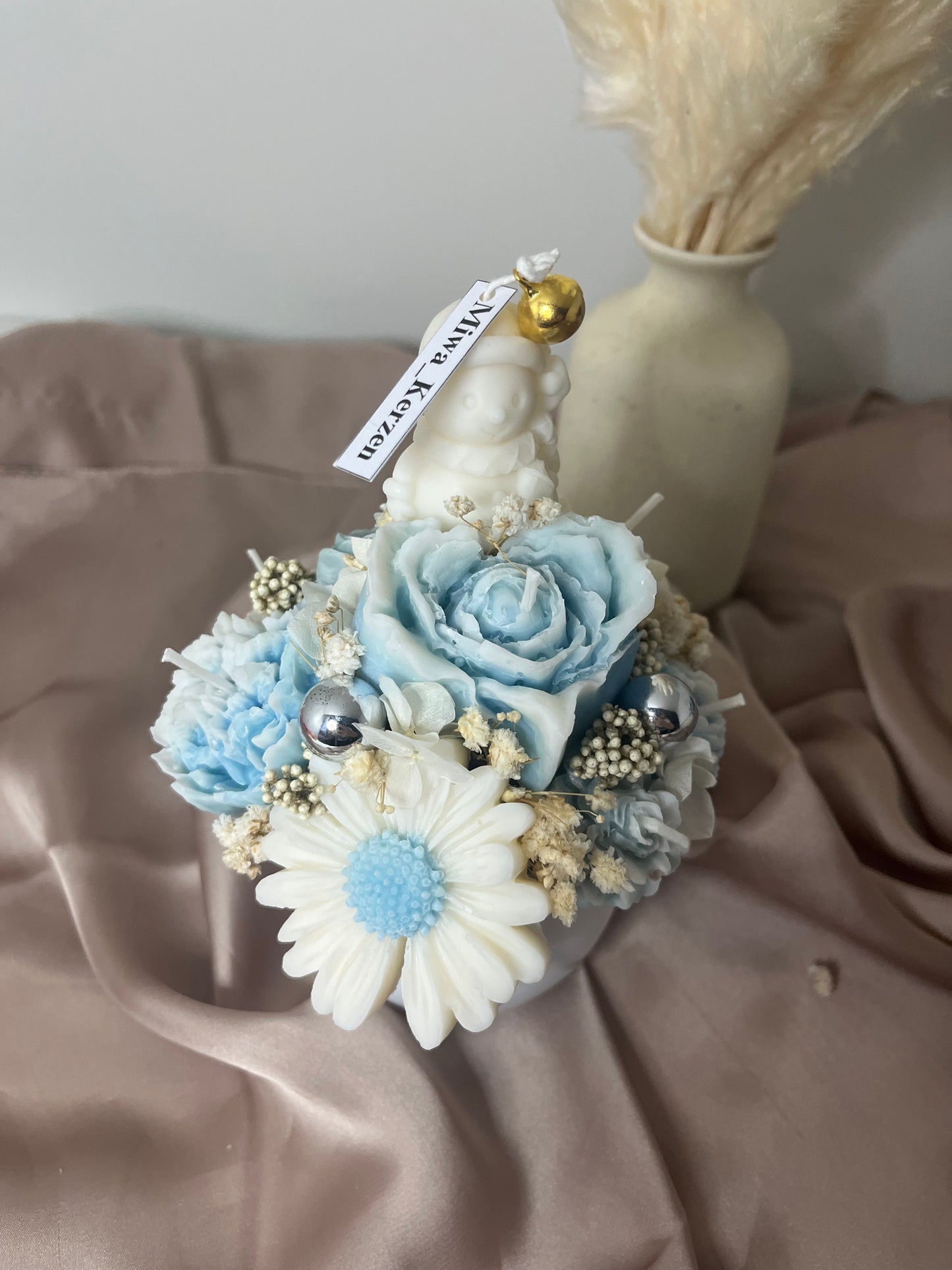 Blumenstrauss Schneemann blau