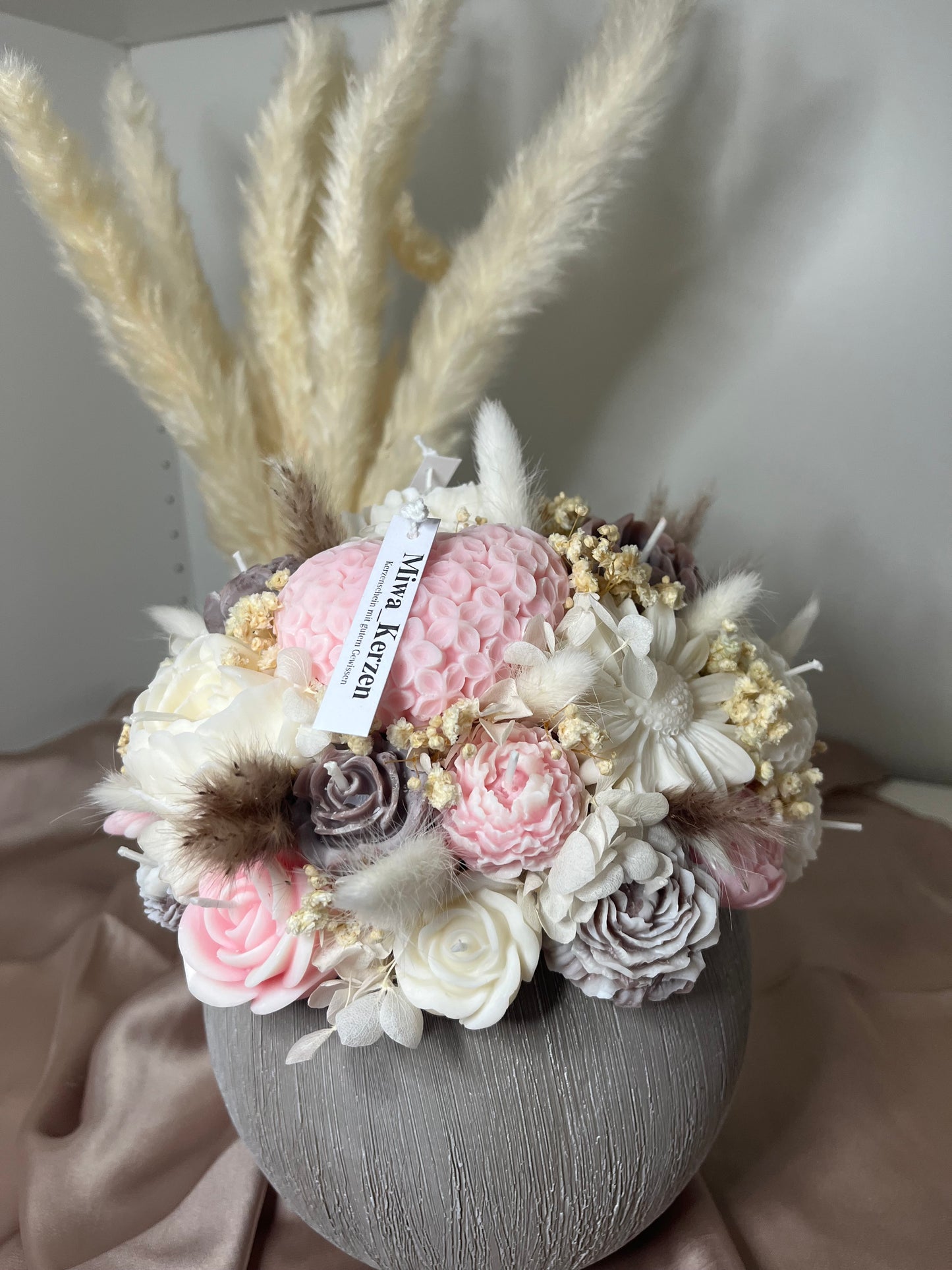 Blumenstrauss rosa beige gross