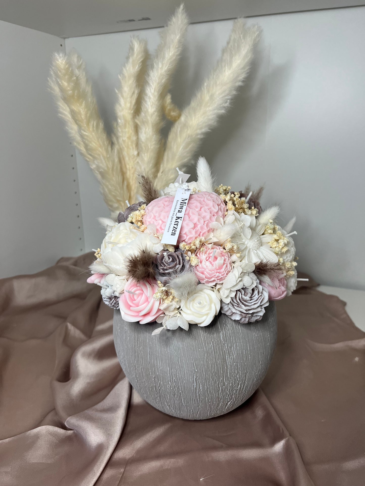 Blumenstrauss rosa beige gross