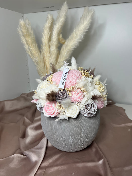 Blumenstrauss rosa beige gross